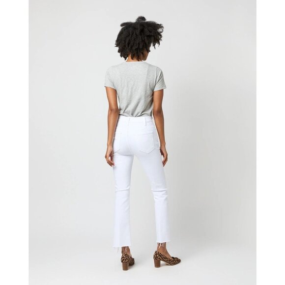 MOTHER The Hustler Ankle Fray Fairest of Them All White Flare Jeans, Size 26 - Picture 4 of 16